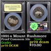 Image 1 : Proof 1991-s Mount Rushmore Modern Commem Half Dollar 50c Graded GEM++ Proof Deep Cameo By USCG