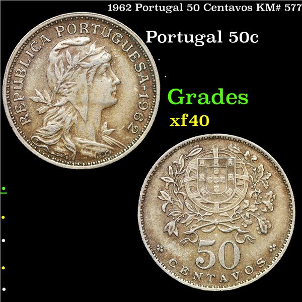1962 Portugal 50 Centavos KM# 577 Grades xf