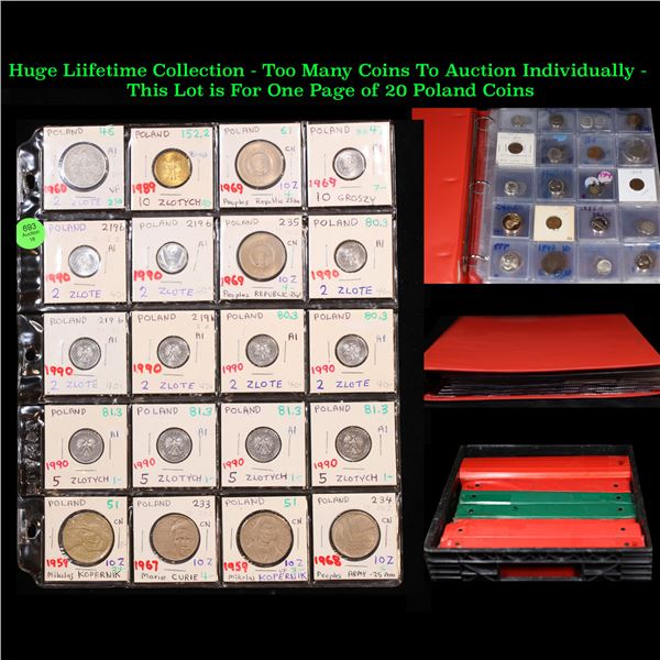 Huge Liifetime Collection - Too Many Coins To Auction Individually - This Lot is For One Page of 20 