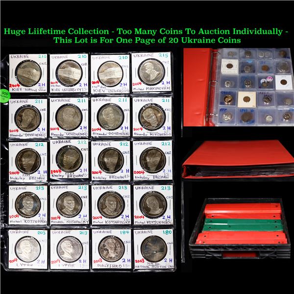 Huge Liifetime Collection - Too Many Coins To Auction Individually - This Lot is For One Page of 20 