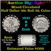 Image 1 : ***Auction Highlight*** Bank 50c Shotgun Roll $10 Halves 20 Coins in an old bank wrapper p Franklin 