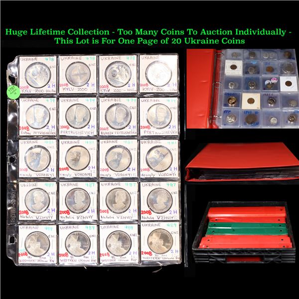 Huge Liifetime Collection - Too Many Coins To Auction Individually - This Lot is For One Page of 20 