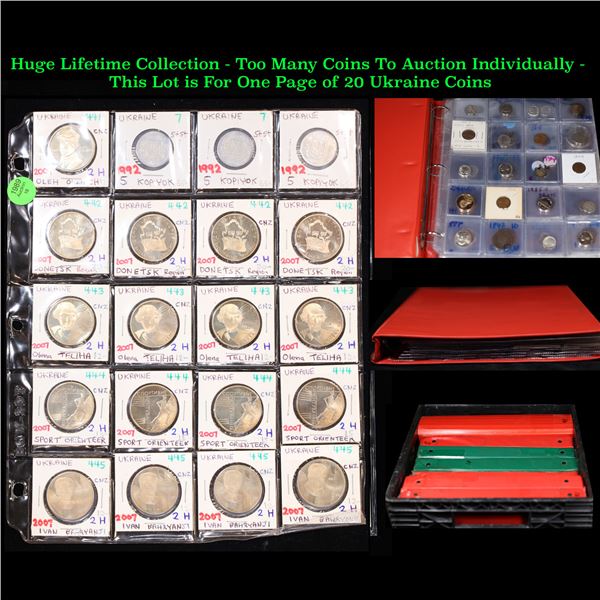 Huge Liifetime Collection - Too Many Coins To Auction Individually - This Lot is For One Page of 20 