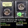 Image 1 : Proof 1986-s Statue Of Liberty Modern Commem Half Dollar 50c Graded GEM++ Proof Deep Cameo By USCG