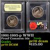 Image 1 : Proof 1991-1995-p WWII Modern Commem Half Dollar 50c Graded GEM++ Proof Deep Cameo By USCG