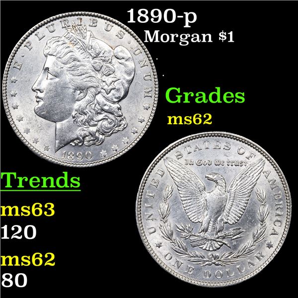 1890-p Morgan Dollar $1 Grades Select Unc