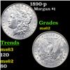 Image 1 : 1890-p Morgan Dollar $1 Grades Select Unc