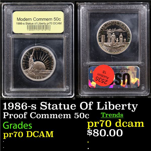 Proof 1986-s Statue Of Liberty Modern Commem Half Dollar 50c Graded GEM++ Proof Deep Cameo By USCG