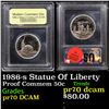 Image 1 : Proof 1986-s Statue Of Liberty Modern Commem Half Dollar 50c Graded GEM++ Proof Deep Cameo By USCG