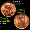Image 1 : 1956-d Lincoln Cent 1c Grades Gem+ Unc RD