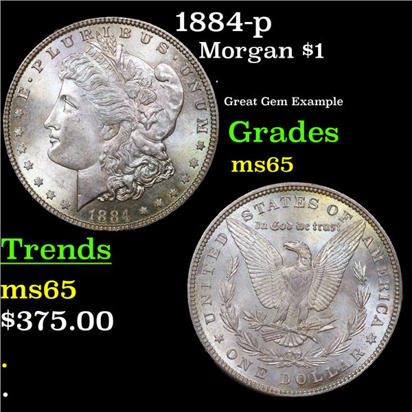 1884-p Morgan Dollar $1 Grades GEM Unc
