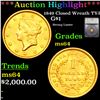 ***Auction Highlight*** 1849 Closed Wreath Gold Dollar TY-I $1 Graded ms64 BY SEGS (fc)