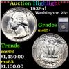 Image 1 : ***Auction Highlight*** 1936-d Washington Quarter 25c Graded ms65+ By SEGS (fc)