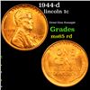Image 1 : 1944-d Lincoln Cent 1c Grades GEM Unc RD