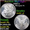 Image 1 : ***Auction Highlight*** 1881-s Morgan Dollar $1 Graded GEM++ PL BY USCG (fc)
