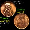 Image 1 : 1957-d Lincoln Cent 1c Grades GEM++ Unc RD