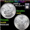 Image 1 : ***Auction Highlight*** 1889-p Morgan Dollar $1 Graded ms66 BY SEGS (fc)
