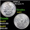 Image 1 : 1896-p Morgan Dollar $1 Grades Select Unc