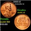 Image 1 : 1955-d Lincoln Cent 1c Grades GEM+ Unc RD
