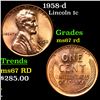 Image 1 : 1958-d Lincoln Cent 1c Grades GEM++ Unc RD