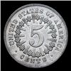 Image 3 : 1866 Rays Shield Nickel 5c Graded ms63+ BY SEGS
