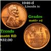 Image 1 : 1946-d Lincoln Cent 1c Grades Gem+ Unc RD