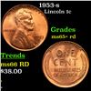 Image 1 : 1953-s Lincoln Cent 1c Grades Gem+ Unc RD