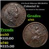 Image 1 : 1723 Farth Hibernia DEI.GRATIA Colonial Cent 1c Grades xf+