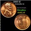 Image 1 : 1957-d Lincoln Cent 1c Grades GEM Unc RD