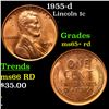 Image 1 : 1955-d Lincoln Cent 1c Grades Gem+ Unc RD