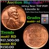 Image 1 : ***Auction Highlight*** 1954-p Lincoln Cent Near TOP POP! 1c Graded ms66+ rd BY SEGS (fc)