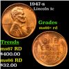 Image 1 : 1947-s Lincoln Cent 1c Grades GEM++ RD