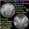 Image 1 : ***Auction Highlight*** 1898-s Morgan Dollar Near TOP POP! $1 Graded ms64+ DMPL BY SEGS (fc)