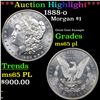Image 1 : ***Auction Highlight*** 1888-o Morgan Dollar $1 Graded GEM Unc PL BY USCG (fc)