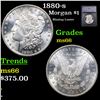 Image 1 : 1880-s Morgan Dollar $1 Graded ms66 BY SEGS
