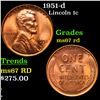 Image 1 : 1951-d Lincoln Cent 1c Grades GEM++ Unc RD