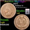 Image 1 : ***Auction Highlight*** 1877 Indian Cent 1c Graded vg8 BY SEGS (fc)