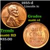 Image 1 : 1955-d Lincoln Cent 1c Grades GEM+ Unc RD
