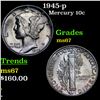 Image 1 : 1945-p Mercury Dime 10c Grades GEM++ Unc