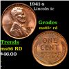 Image 1 : 1941-s Lincoln Cent 1c Grades Gem+ Unc RD