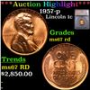 Image 1 : ***Auction Highlight*** 1957-p Lincoln Cent 1c Graded ms67 rd BY SEGS (fc)