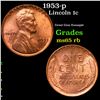 Image 1 : 1953-p Lincoln Cent 1c Grades GEM Unc RB