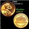 Image 1 : Proof 1962 Lincoln Cent 1c Grades Gem+ Proof Red
