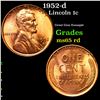 Image 1 : 1952-d Lincoln Cent 1c Grades GEM Unc RD