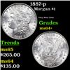 Image 1 : 1887-p Morgan Dollar $1 Grades Choice+ Unc