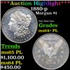 Image 1 : ***Auction Highlight*** 1880-p Morgan Dollar $1 Grades Choice Unc+ PL (fc)