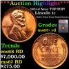 Image 1 : ***Auction Highlight*** 1951-d Lincoln Cent Near TOP POP! 1c Graded ms67+ rd BY SEGS (fc)