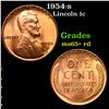 Image 1 : 1954-s Lincoln Cent 1c Grades Gem+ Unc RD
