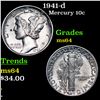 Image 1 : 1941-d Mercury Dime 10c Grades Choice Unc