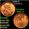 Image 1 : 1946-d Lincoln Cent 1c Grades GEM++ RD